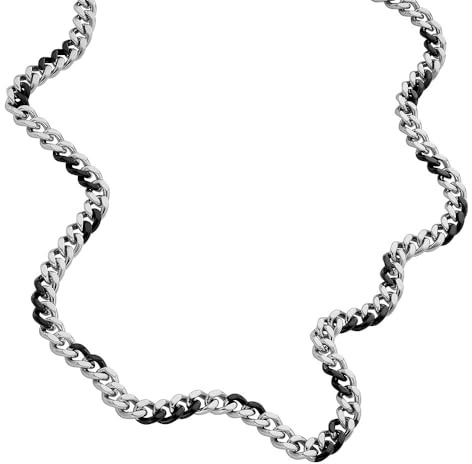 Diesel Collier pour homme en acier inoxydable 2 tons avec fermoir mousqueton