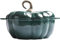 Pumpkin Cocotte Gusseisen Dutch Oven - Emaille-Topf mit Deckel für Eintöpfe und Suppen - Thanksgiving Halloween Dekor - 3,7 l lila Topf für 3-5 Portionen