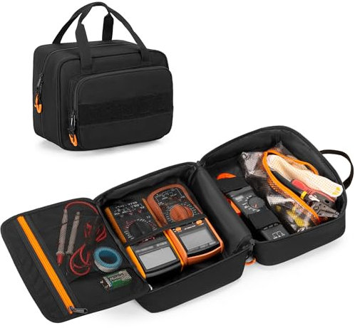 Rexmica Carrying Case Compatible with Klein Tools 80101/ ET310 AC Circuit Breaker Finder, Home Tester Kit Storage Bag for Digital Multimeter, Clamp Meter or Other Electrical Test Tools (Bag Only)