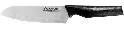 Zanetti, Coltello Santoku Modello Pro, Coltello Acciaio Inox Lucido, Lama 16 cm, Spessore 1.5 mm, Coltello Cucina, Coltello Santoku Giapponese, Manico Ergonomico in Polipropilene