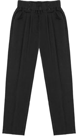 BWBIKE Pantalon Chino Droit Uniforme pour Garçon Pantalon Cargo à Taille élastique pour Enfants Enfiler Les Bas d’école