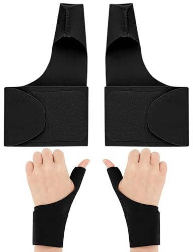 FUGLUS 2pcs Orthèse Souple Pouce Poignet Compression Soutien Tendinite Arthrite - Attelle de Pouce Ajustable, Matériau Respirant, Gants de Support Poignet pour Douleurs et Inflammations