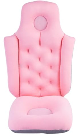 Healeved Cojín Antideslizante Plegable para Bañera Grande Color Rosa Almohadilla Soporte Ergonómica para Espalda y Cuello Asiento de Baño Seguro para Personas Mayores y Embarazadas