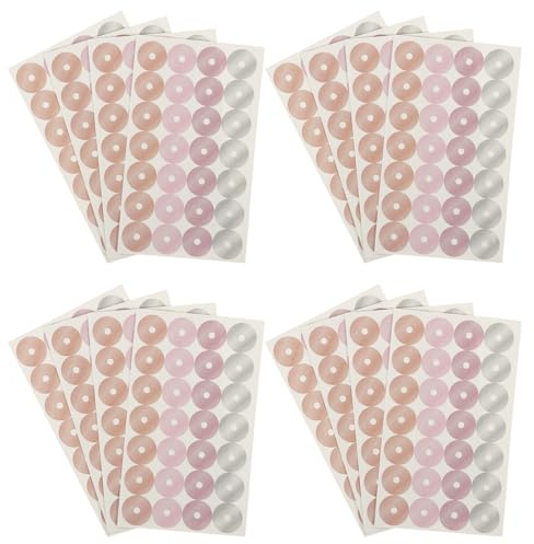 MUCKLILY Etichette di Rinforzo per Fori Rotondi Adesive, 16 Fogli per Protezione Buchi su Carta a Fogli Mobili, Rinforzi Decorativi per Raccoglitori e Uso Ufficio