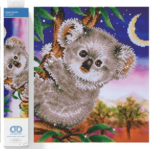 DIAMOND DOTZ DD7.012 - Original 5D Diamond Painting Set Koala Snack, Kreativset mit 11.796 Diamant Mosaiksteinen, Malset ca. 37 x 48 cm, DIY Komplettset für Erwachsene und Kinder ab 8 Jahren