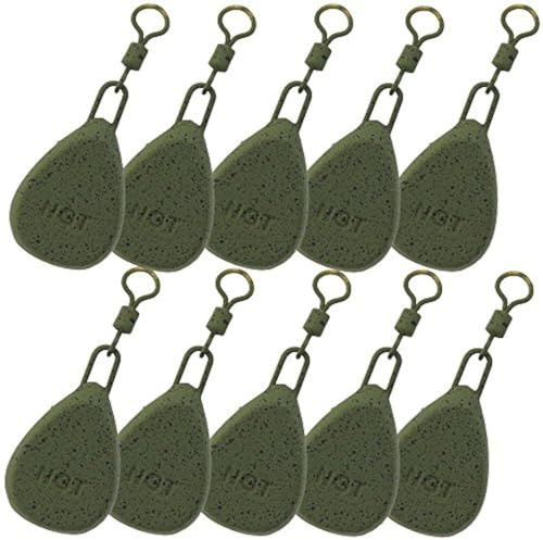 10 x Flat Pear Carp Coarse Fishing Angling Weights 1.5oz 2oz 2.5oz 3oz & 3.5oz NGT (2oz)