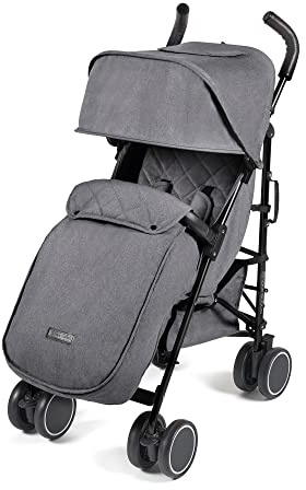 Ickle Bubba Discovery Prime Pushchair (Graphite Grey) – 6 Months to 22kg (Approx. 4 Years*), Lightweight & Compact Stroller, One-Hand Recline, UPF 50+ Hood, Buggy Organiser, Storage Bag & Rain Cover