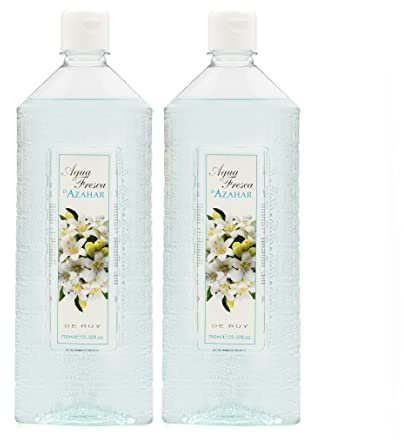 AGUA FRESCA DE RUY - Azahar Pack de 2 x 750 ml, Perfume Unisex, Colonia Hombre y Mujer, Eau de Toilette Masculina y Femenina, Aroma Cítrico y Floral, Fragancia Suave de Larga Duración
