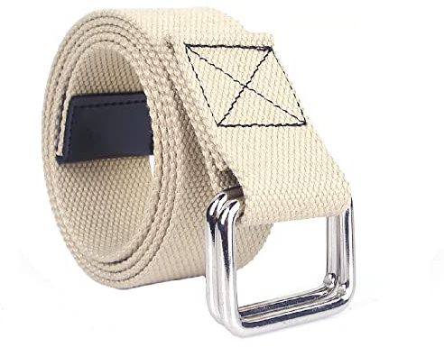 SEIWEI Cintura in tela intrecciata, 110 cm, con fibbia ad anello doppio, cintura elastica regolabile, per uomini e donne