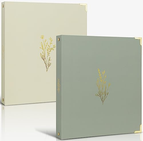 Aesthetic 3 Ring Binder Set of 2 - Sturdy 1 Inch Binder Fits Letter Sized Paper - A Cute Holder for Women or Men with Pocket Easily Organizes Your Paperwork for School, Office or Work