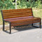 Gartenbank Outdoor Patio Bänke, Wetterfestes Massivholz Rasen Porch Hinterhof Bank, Rückenlehne Lattenrost Sitz mit Cast Aluminium Frame für Garten, Veranda, Park und Lounge (Color : Dark Brown, Siz