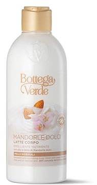 Bottega Verde - Mandorle Dolci, Latte Corpo Nutriente e Emolliente, 250 ml, con Olio e Latte di Mandorle Dolci, Nutre Intensamente la Pelle, per Pelli Normali