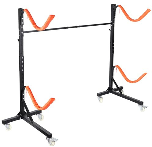Neorexon Freestanding Kayak Storage Rack, Adjustable Kayak Racks Outdoor with 4 Lockable Wheels, Kayak Stands Heavy Duty Storage for Kayaks, Canoes, SUP and Surfboards - 2 Kayaks