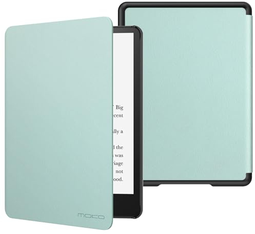 MoKo Étui Compatible avec 6,8 Pouces Kindle Paperwhite 11e Gén (Modèle 2021), Coque de Protection Enfant Magnétique Auto Réveil/Veille pour Kindle Paperwhite Édition Signature, Vert Agave
