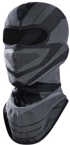 WTACTFUL Sturmhaube Motorrad Sommer Atmungsaktiv Vollgesichtsmaske Motorrad Maske für Herren Damen Winter Fahrrad Snowboarden Verlängern Schwarz