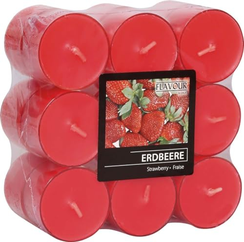 18 Stück Gala Duft Teelichter mit Erdbeer Duft Teelichter Duftteelichter Kerze