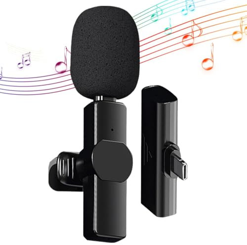Micrófonos Lavalier inalámbricos, micrófono de solapa de reducción de ruido pequeño, micrófono de solapa sin costuras, micrófono de reducción de ruido para mujeres y hombres