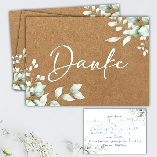 25 zauberhafte Dankeskarten | edles 300g Cremepapier | Postkarte Danke Karte | Karte Dankeschön | Danksagungskarten | Vielen Dank Karten