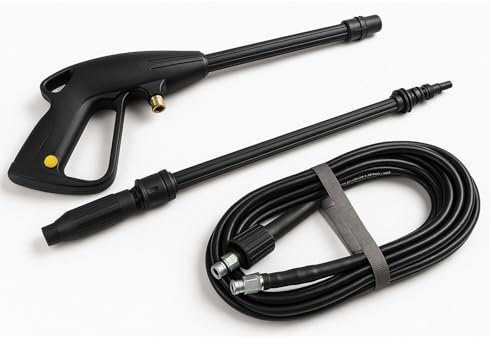 Winhub High Pressure Washer Gun Kit 5M Hose Set – 3000PSI Power Washing Spray Gun with Quick Connect, Leak-Proof Design,Car, Patio, Window, Floor Cleaning Tool (Black)