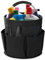 YZROHYI Cesta para Productos de Limpieza con Asa 17 L,Organizador Portátil Productos de Limpieza,Bolsa de Herramientas Redonda,Bolsa de Limpiezas,Cesta de Almacenamiento Plegable para Baño-Negro