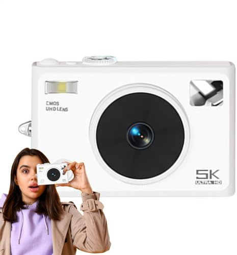 Fotocamera digitale - Fotocamera digitale compatta, viaggio 5k slr, digitale per la fotografia, schermo per foto e video, portatile per principianti, strumento per scattare foto,