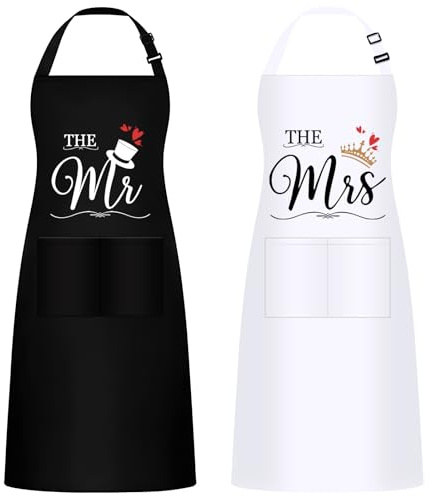 home harbor 2 Stück Küchenschürze, Verstellbare & Wasserdichte Kochschürze für Männer und Frauen mit 2 Taschen, Atmungsaktive Latzschürze zum Kochen, Grillen, Backen, Malen, Gartenarbeit