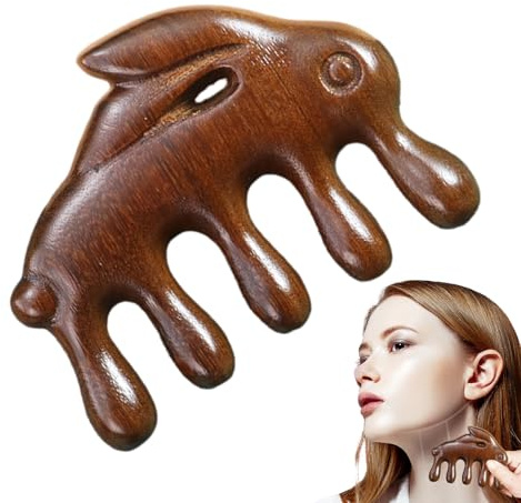Massage Comb Wooden Portable Hair Brush | Sandalwood Scalp Massager Hair Brush for Men Women Daily Travel Home Office Work Face Neck Shoulders