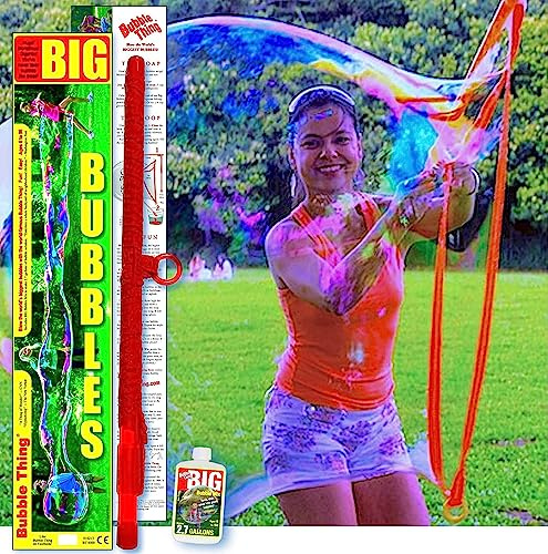 Big Bubbles Kit - Wand, Mix, Tips, Tricks - Bubble Big As Flying Dragons! - BUBBLETHING Original