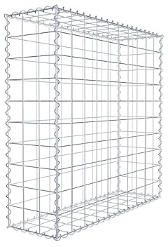 Steinkorb-Gabione eckig, Maschenweite 10 x 10 cm, Tiefe 30 cm, Spiralverschluss, galvanisch verzinkt (100 x 100 x 30 cm)