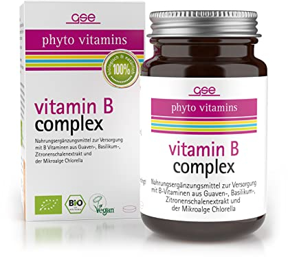 GSE Vitamin B-Komplex, 60 Tabletten, 100% vegan und ohne Zusatzstoffe, hochdosiert, BIO-Qualität