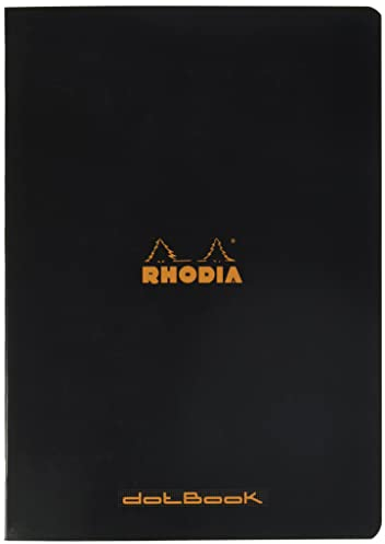 Rhodia 119166C - Notizheft / Kladde DIN A4 21x29,7cm, 48 Blatt Dot-Lineatur 80g, nicht mikroperforiert, Schwarz, 1 Stück