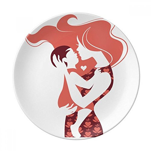 DIYthinker Inizio Regalo Cena Madre della Famiglia del Bambino affetto del Modello di Porcellana Decorativi Piatto di Dessert da 8 Pollici Diametro di 21 cm