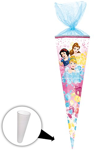 Schultüte - Princess - Schneewittchen - Belle - Cinderella - 35 cm - rund - mit Tüllabschluß - Zuckertüte - mit/ohne Kunststoff Spitze - Nestler - Mädch..