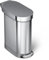 simplehuman CW2087DC 45L Slim Kitchen Pedal Bin, Silent Soft Close Lid, Strong Steel Pedal, Dent-Proof Plastic Lid, Brushed Stainless Steel with Grey Plastic Lid, W 25.9cm x H 62.1cm x D 54.5cm
