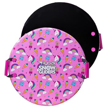 Flybar Snow Sled for Kids and Toddlers- Foam Saucer Disc, Ages 5+, Easy Grip Handles, Durable with Slick Bottom & PE Core Build, Lightweight Snow Boards, Snowboard Toys for Outdoor, Up to 110 lbs, 26