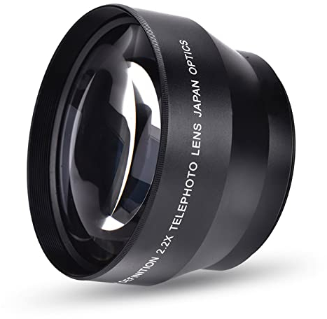 SYH&AQYE 67mm 2.2X Universal Telekonverter Teleobjektiv Kamera Zubehör Kamera Zubehör Aluminiumlegierung und optisches Glas mit Beschichtungen für DSLR Kameras