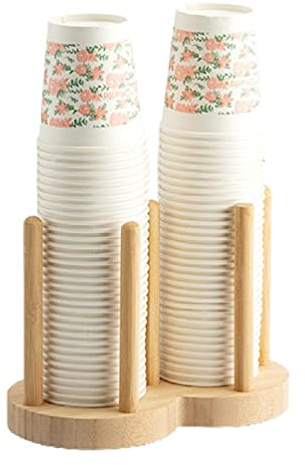 UNFAIRZQ Portabicchieri Scaffale per tazze d'acqua Dispenser in legno con bastone più lungo Espositore per tazze Rack