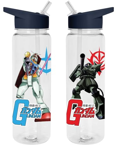 Gundam 700ml Plastic Water Bottle - Warring Factions Design, Kids Bottle - Official Merchandise