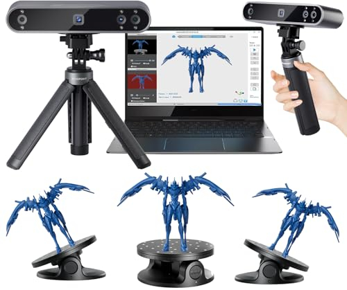 Revopoint POP 3 3D Scanner mit Drehteller und Powerbank, 0,05 mm Präzisions Infrarot Strukturlicht 3D-Scanner für 3D-Drucker und Modellierung, einer Scangeschwindigkeit von bis zu 18 FPS