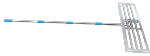 Rasenrechen mit Stiel, Lawn Leveling Rake Golf Gartengras Werkzeug Topdressing Surface Leveler Levelawn Rake Edelstahl Garten Hinterhof Rasen Rasenschieber,25*76*160cm