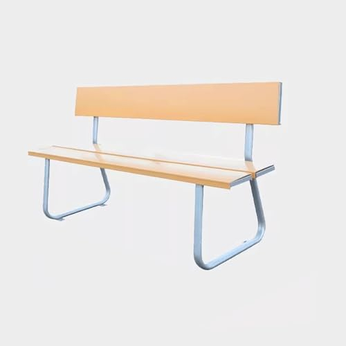 Gartenbank Holz Metall Parkbank Wetterfest Sitzbank Eisenbank Ruhebank Retro-Stil Gartenmöbel Bank Garten Park Balkon Innenhof Sitzgelegenheiten, Gelb (Color : Yellow, Size : 150 * 50 * 74cm)