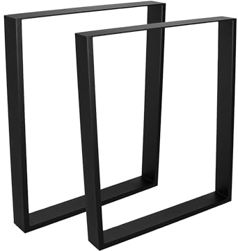 HORST Möbelkufen rechteckig (60 x 72 cm (BxH)) – 2 Belastbare Tischbeine aus rostfreiem Stahl, Schwarze Tischkufen, hohe Tragfähigkeit