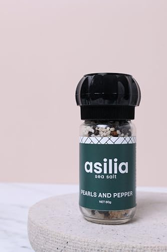 Moulin à poivre noir et perles de sel - 80 g