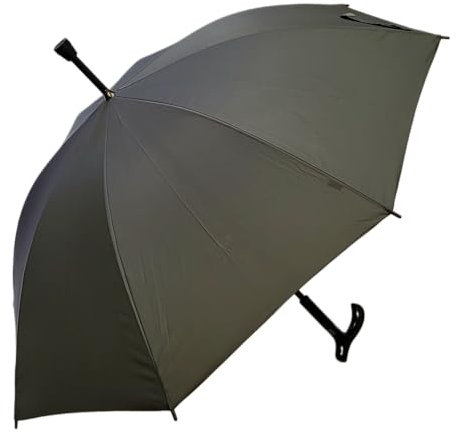 Lemasi Regenschirm Stützschirm Gehstock Gehhilfe mit Fritzgriff & Gummipuffer (unigrau)