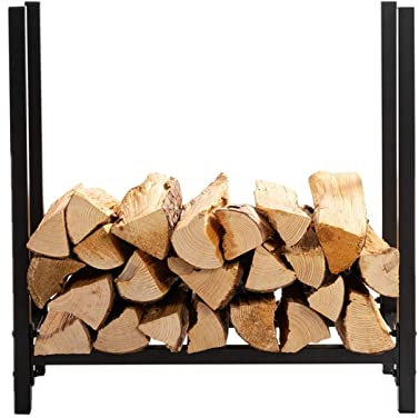 MYVVKIA Soporte para Estante para leña, Soporte para Troncos con Rueda, Portador de Carro para leña para Chimenea Interior y Exterior, Estante de Almacenamiento de Troncos para