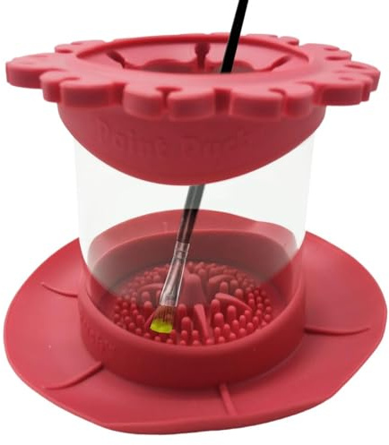 Vuggdt Vaso de limpieza de pinceles de pintura, soporte de silicona para limpiar pinceles de pintura, organizador versátil, acrílico, acuarela, bolígrafos de arte, de limpieza para