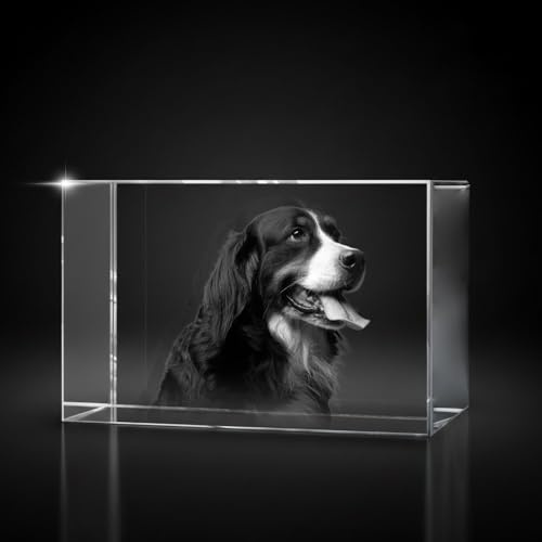 Giftic 3d Laser Engraved Classic Rectangle Crystal Custom Photo Print, Personalised Gifts for him, dad/mom, Anniversary Couples Gifts (Wide, Small: 8x5x5cm, Glass Crystal)
