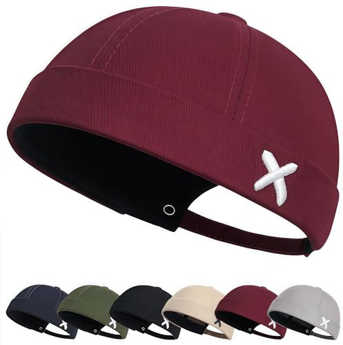 Retro Cotone Docker Hat Cappello Senza Visiera Berretto da Portuale Uomo Donna Berretto Cotone Cappellino da Portuale Uomo Retro Docker-cap da Motociclista Cappello