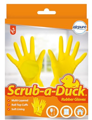 Scrub a Duck Rubber Cleaning Gloves | Washing Up