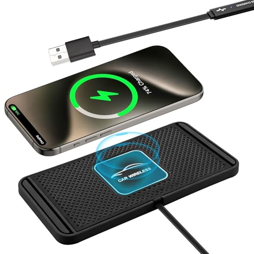 VOBOR Induktionsladdare, 10 W halkfri snabb trådlös laddningsmatta, universell bilinduktion telefonhållare för mobiltelefoner, etc. (USB 30 cm)